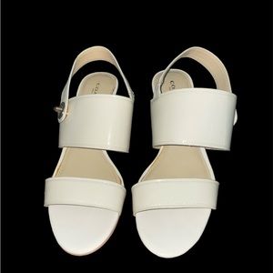 Coach ivory colored heeled sandals size 8
